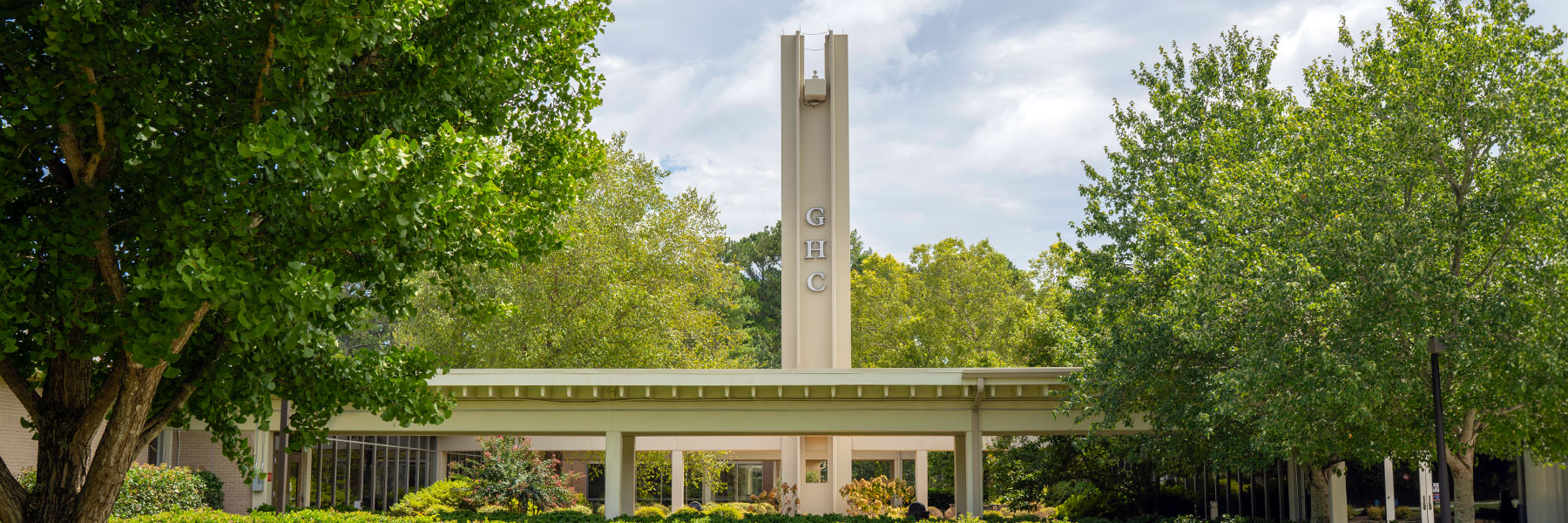 The tower and walkway at GHC's floyd campus. 